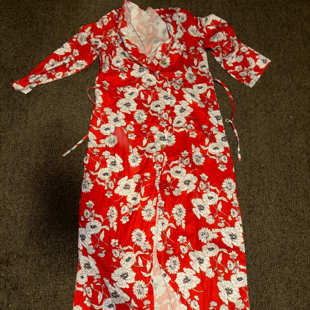Red Flower Sun Dress